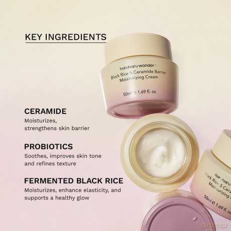 Haruharu Wonder - Black Rice 5 Ceramide Barrier Moisturizing Cream - Black - 50 ml [KOMSETYKI]
