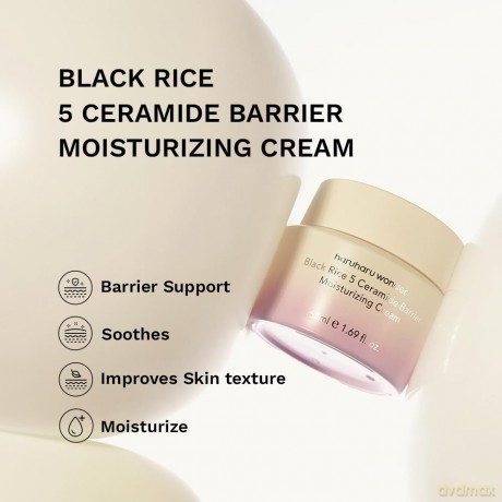 Haruharu Wonder - Black Rice 5 Ceramide Barrier Moisturizing Cream - Black - 50 ml [KOMSETYKI]