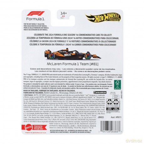 Hot Wheels - Formula 1 Vehicle 7 1:24 (JBM25)