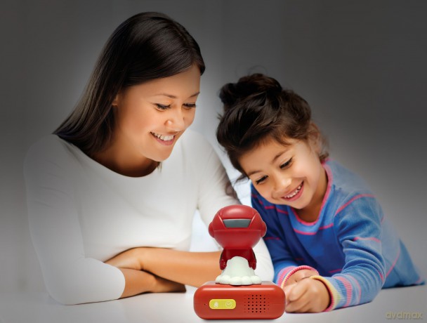 Lexibook - Iron Man Night Light Alarm Clock with Sounds - Red