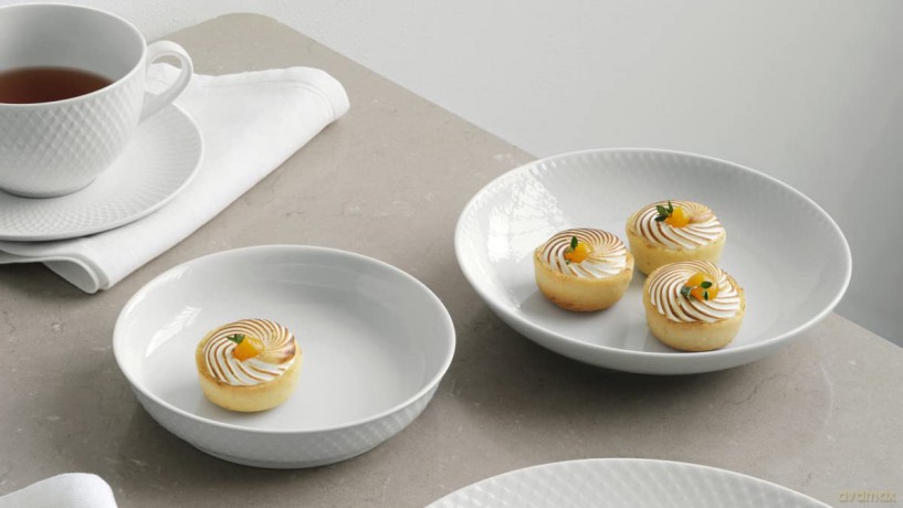 Lyngby Porceln - Rhombe Color Dessert Plate 16 cm - White