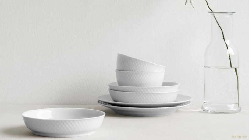 Lyngby Porceln - Rhombe Color Dessert Plate 16 cm - White