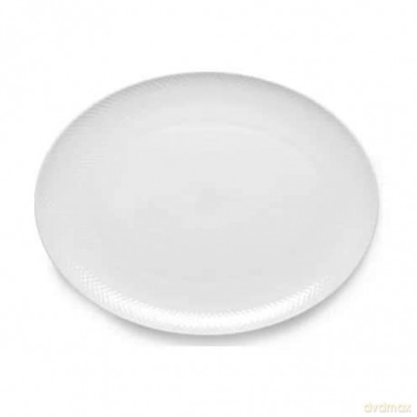 Lyngby Porceln - Rhombe White Oval Serving Dish 42x32 cm