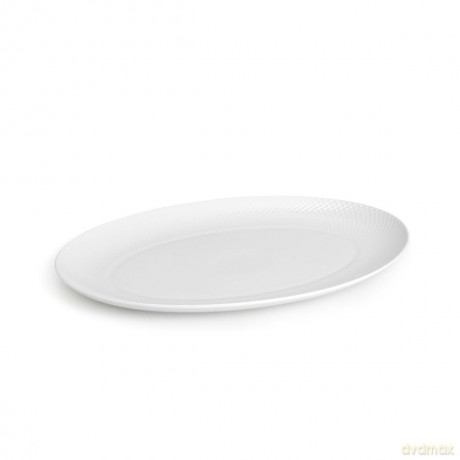 Lyngby Porceln - Rhombe White Oval Serving Dish 42x32 cm