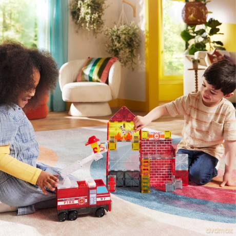 Klocki magnetyczne Magna Tiles - Fire Station 50 Piece Set (90359)
