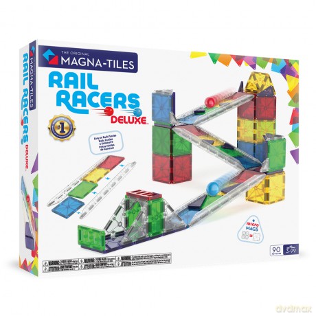 MAGNA-TILES - Rail Racers Deluxe˘ 90 Piece Set (90361)