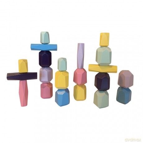 Magni - Montessori stacking and balancing stones in wood (5772)