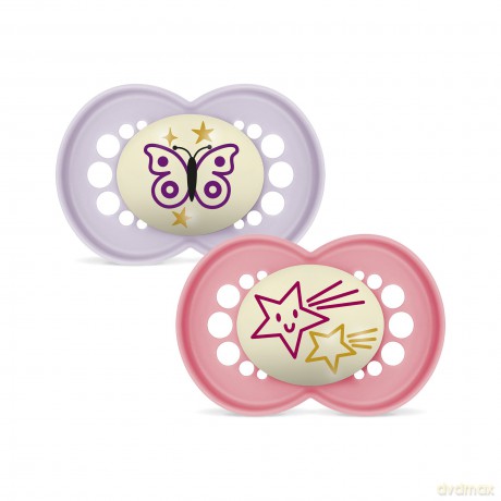MAM - Original Night Silk 2p Box V - Pink - 6-16m