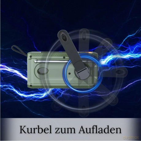 Manta - Portable Emergency crank FM Radio, Solar Power Bank, Flashlight