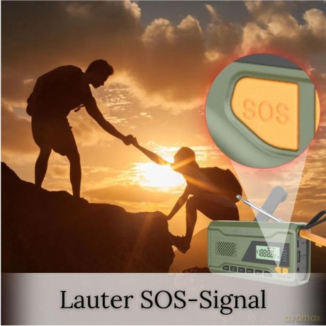 Manta - Portable Emergency crank FM Radio, Solar Power Bank, Flashlight