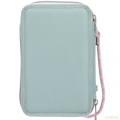 Piórnik Miss Melody - Triple Pencil Case With Horse Head Application - Sage Green