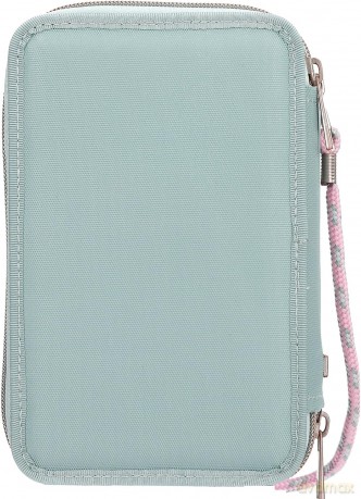 Piórnik Miss Melody - Triple Pencil Case With Horse Head Application - Sage Green