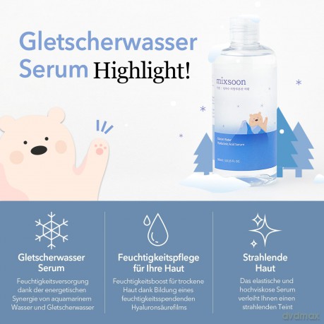 Mixsoon - Glacier Water Hyaluronic Acid Serum - 300 ml [KOMSETYKI]