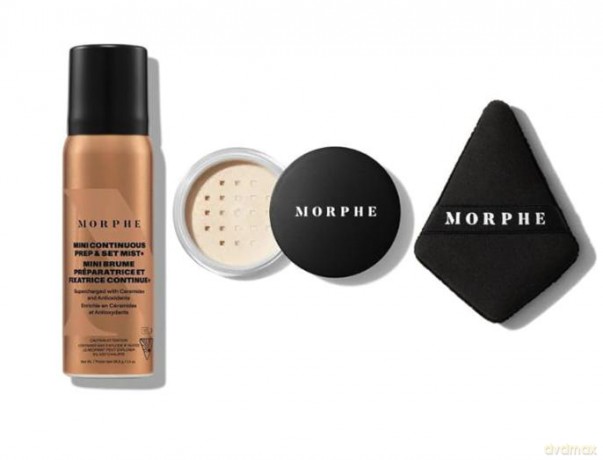 Morphe - Set - Continous Prep And Set Mist 36.8g + Transiucent Setting Powder 2.6g + Highlight And Co