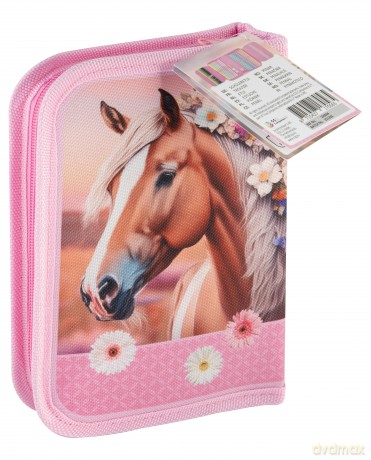 Moxy - Horse filled pencil case, 20x13.5cm, 28 pcs: felt tip pens (190004)