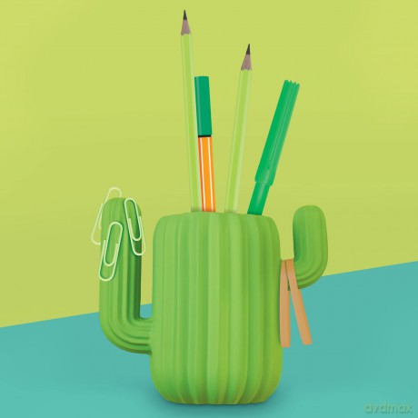 Mustard - Cactus Desk Organiser - Green
