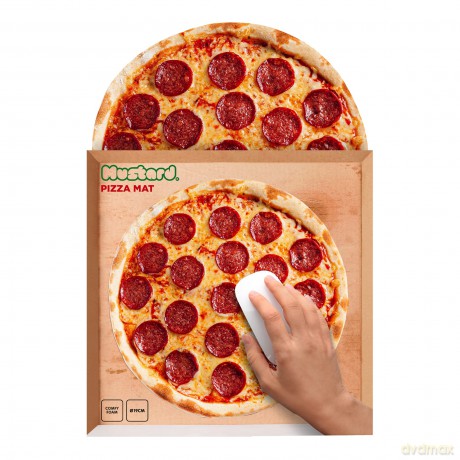 Mustard - Pizza Mouse Mat - Vibrant, Realistic Pizza Print