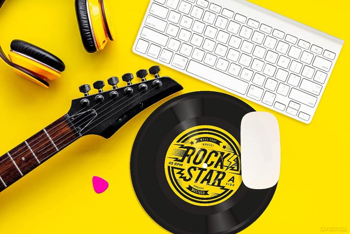 Mustard - Rock Star Mouse Mat