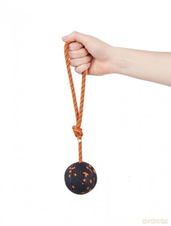 Non-Stop - Ball with rope - Orange/black - 6cm