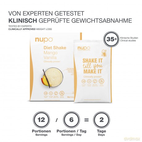 Nupo - Diet Shake Mango Vanilla 12 Servings