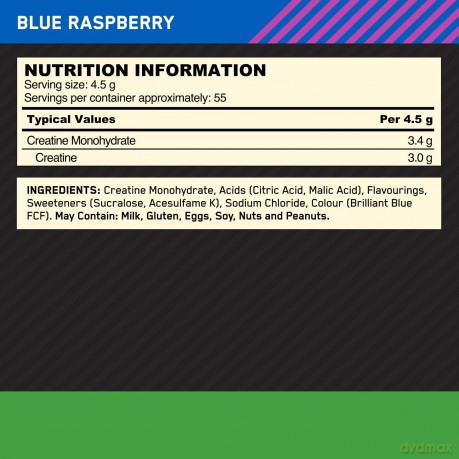 Optimum Nutrition - Creatine - Blue Raspberry - 247.5G