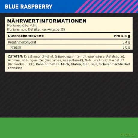Optimum Nutrition - Creatine - Blue Raspberry - 360 g