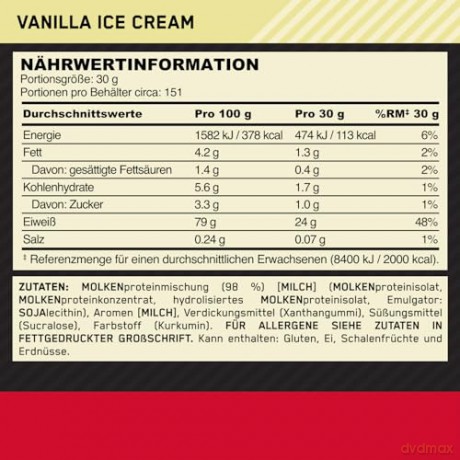 Optimum Nutrition - Gold Standard 100% Whey - Vanilla Ice Cream