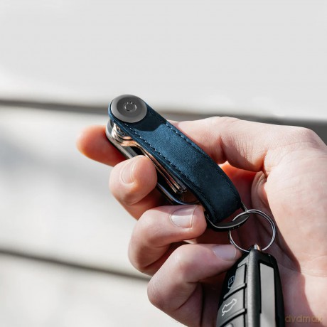 Orbitkey - Crazy Horse Leather Key Organiser - Marine Blue/Blue