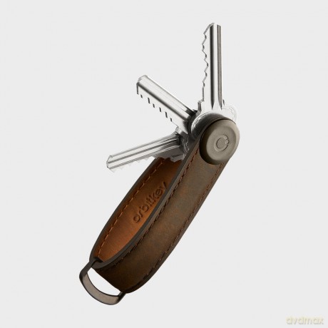 Etui na klucze Orbitkey - Crazy Horse Leather Key Organiser - Oak Brown/Brown