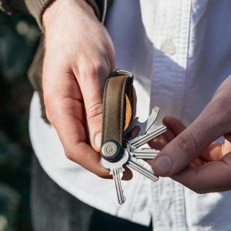 Etui na klucze Orbitkey - Crazy Horse Leather Key Organiser - Oak Brown/Brown