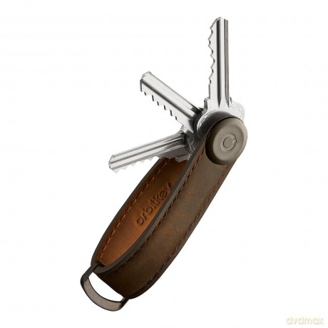 Etui na klucze Orbitkey - Crazy Horse Leather Key Organiser - Oak Brown/Brown