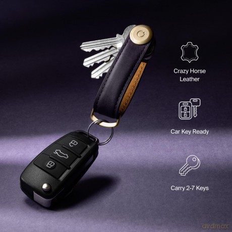 Orbitkey - Crazy Horse Leather Key Organiser - Obsidian Red