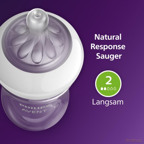 Philips Avent - Baby Bottle with AirFree Vent - 4oz/125ml, Slow Flow Nipple, 0-3 Months, 1 Bottle
