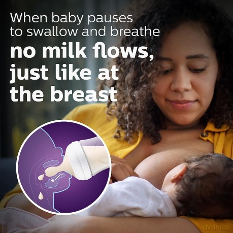 Philips Avent - Baby Bottle, 1 Bottle, 11oz/330ml, fast Flow Nipple, 6m+