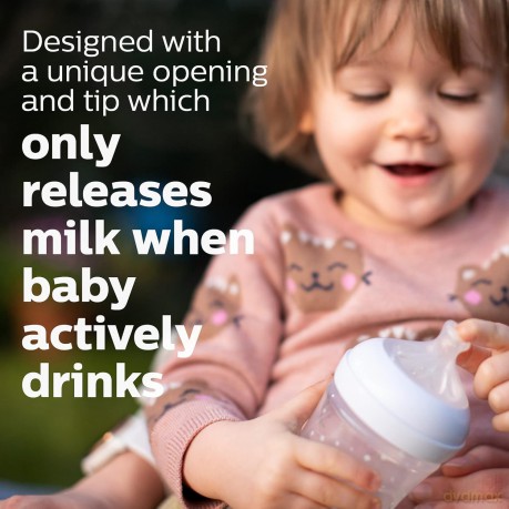 Philips Avent - Baby Bottle, 1 Bottle, 11oz/330ml, fast Flow Nipple, 6m+