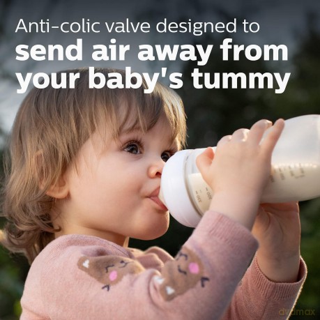 Philips Avent - Baby Bottle, 1 Bottle, 11oz/330ml, fast Flow Nipple, 6m+