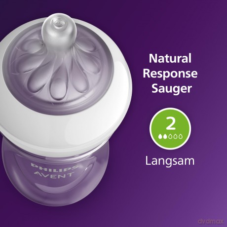 Philips Avent - Baby Bottle, 1 Bottle, 4oz/125ml, Slow Flow Nipple, 0-3m