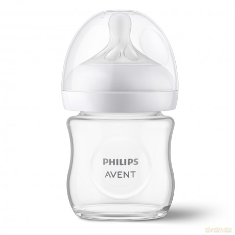 Philips Avent - Glas Baby Bottle, 1 Bottle, 4oz/125ml, Slow Flow Nipple, 0-3m