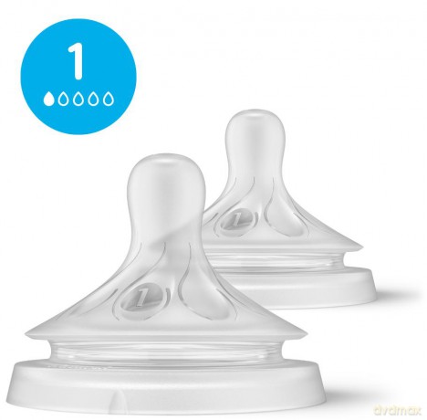 Philips Avent - Niplle, Natural Response Nipple 2 pieces Extra Slow Flow Nipple
