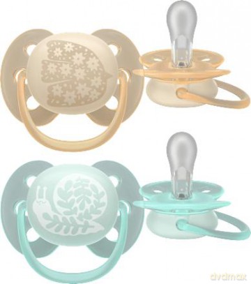 Philips Avent - Ultra soft soother, 0-6m, Light yellow/light green