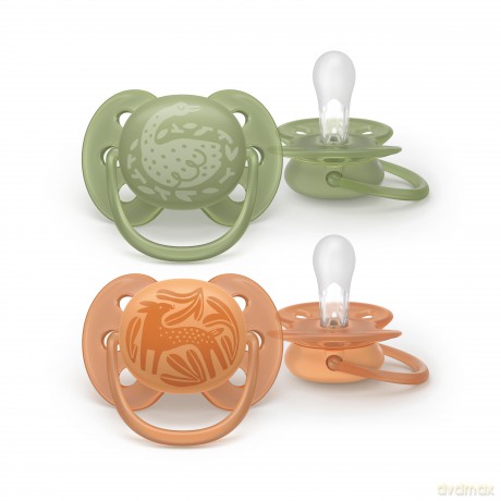 Philips Avent - Ultra soft soother, 18+m, green/orange
