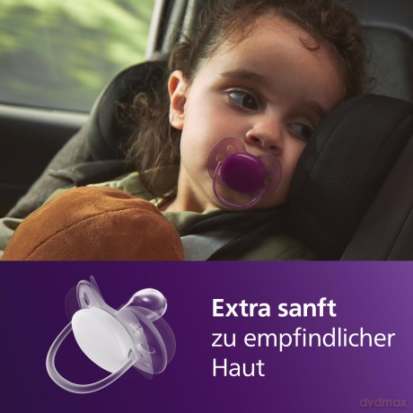 Philips Avent - Ultra soft soother, 18+m, lyserd/orange