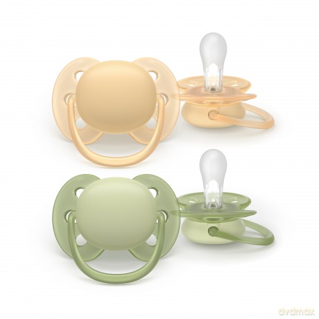 Philips Avent - Ultra soft soother, 6-18m, Beige/light green