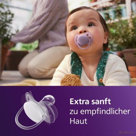 Philips Avent - Ultra soft soother, 6-18m, purple and pink