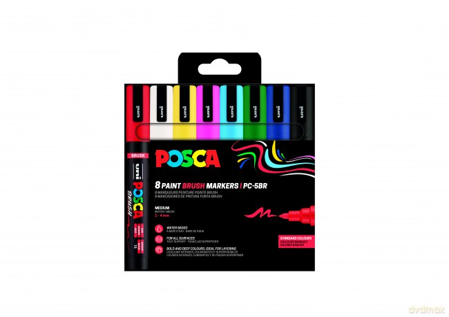 Posca - Brush PC-5BR set, 8 pcs (401676)