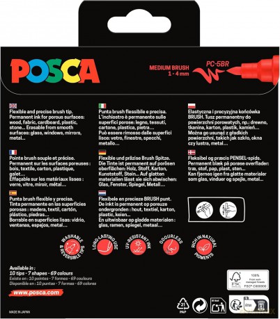 Posca - Brush PC-5BR set, 8 pcs (401676)