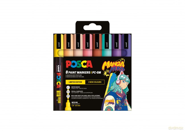 Posca - PC-5M - Manga Heros Set, 8 pcs (401680)