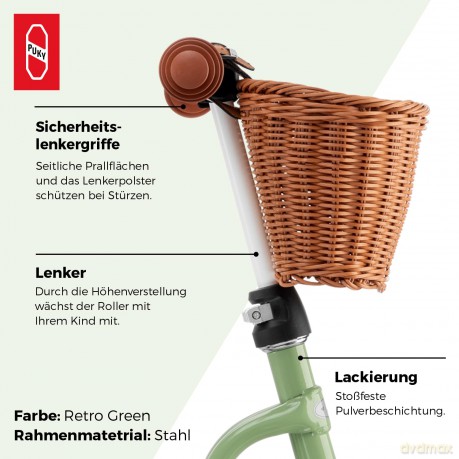 Hulajnoga PUKY - Scooter R1 Retro Green (5098)
