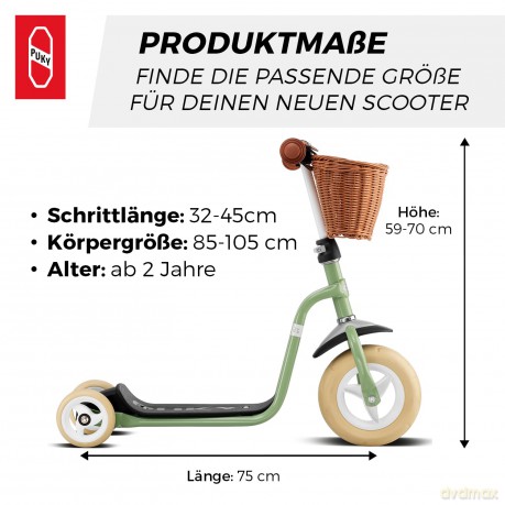 Hulajnoga PUKY - Scooter R1 Retro Green (5098)