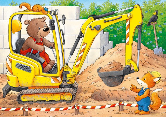 RAVENSBURGER Construction Site Animals - 2/4/6/8p (10105717)